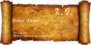 Kész Iván névjegykártya
