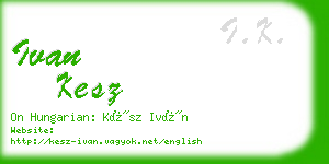 ivan kesz business card